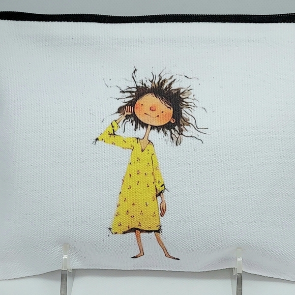 Cosmetic Bag Pouch SET of 4 Whimsical Girls Print   NWT - Picture 3 of 8